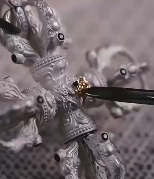 Tibetan Vajra Pendant S925 Silver Buddhist Amulet Protective Dorje Necklace Spiritual Meditation Talisman Handmade Himalayan Jewelry