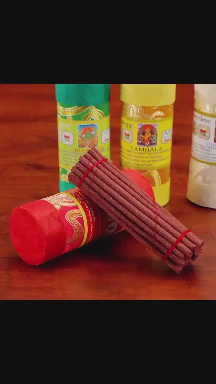 Load video: Dzongsar Tibetan Incense Sticks, Natural Himalayan Herbal Incense, Handmade Aromatic Sticks for Meditation Yoga Home Office, Sacred Gift
