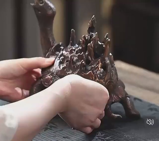 Brass Dragon Turtle Incense Burner • Mythical Creature Aromatherapy Holder • Antique-Style Feng Shui Decor • Home Incense Burner Gift