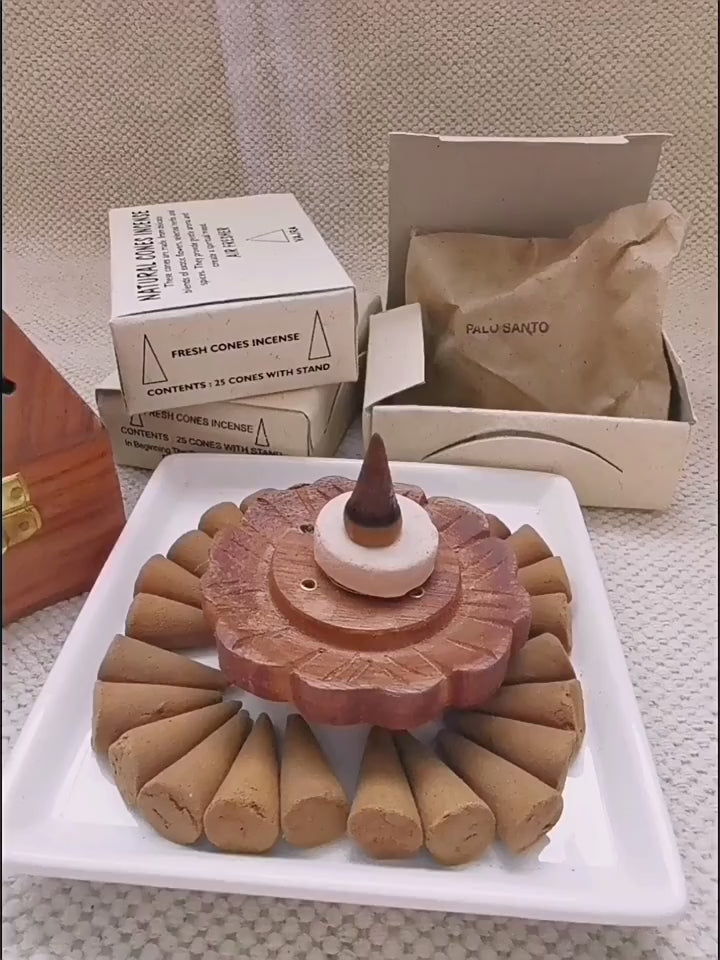Load video: LOTUS Incense Cones — Boxed Fragrance Collection