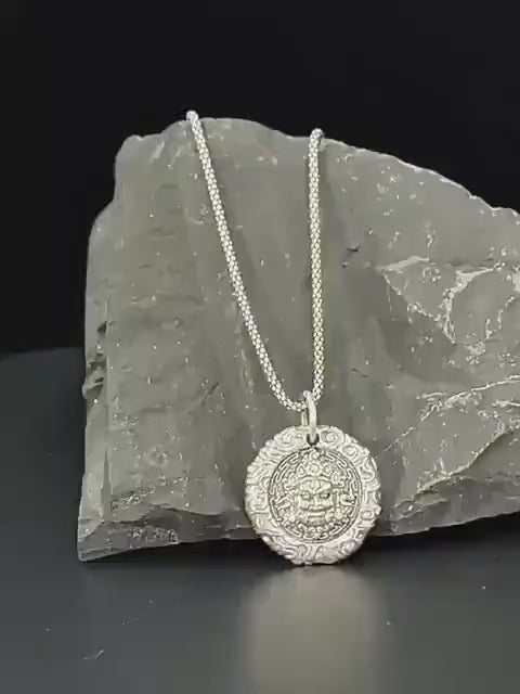 Dzambhala Pendant Necklace Gothic Titanium Steel Jewelry Vintage Wealth God Amulet Buddhist Mascot Unique Punk Choker Gift Unisex Goth