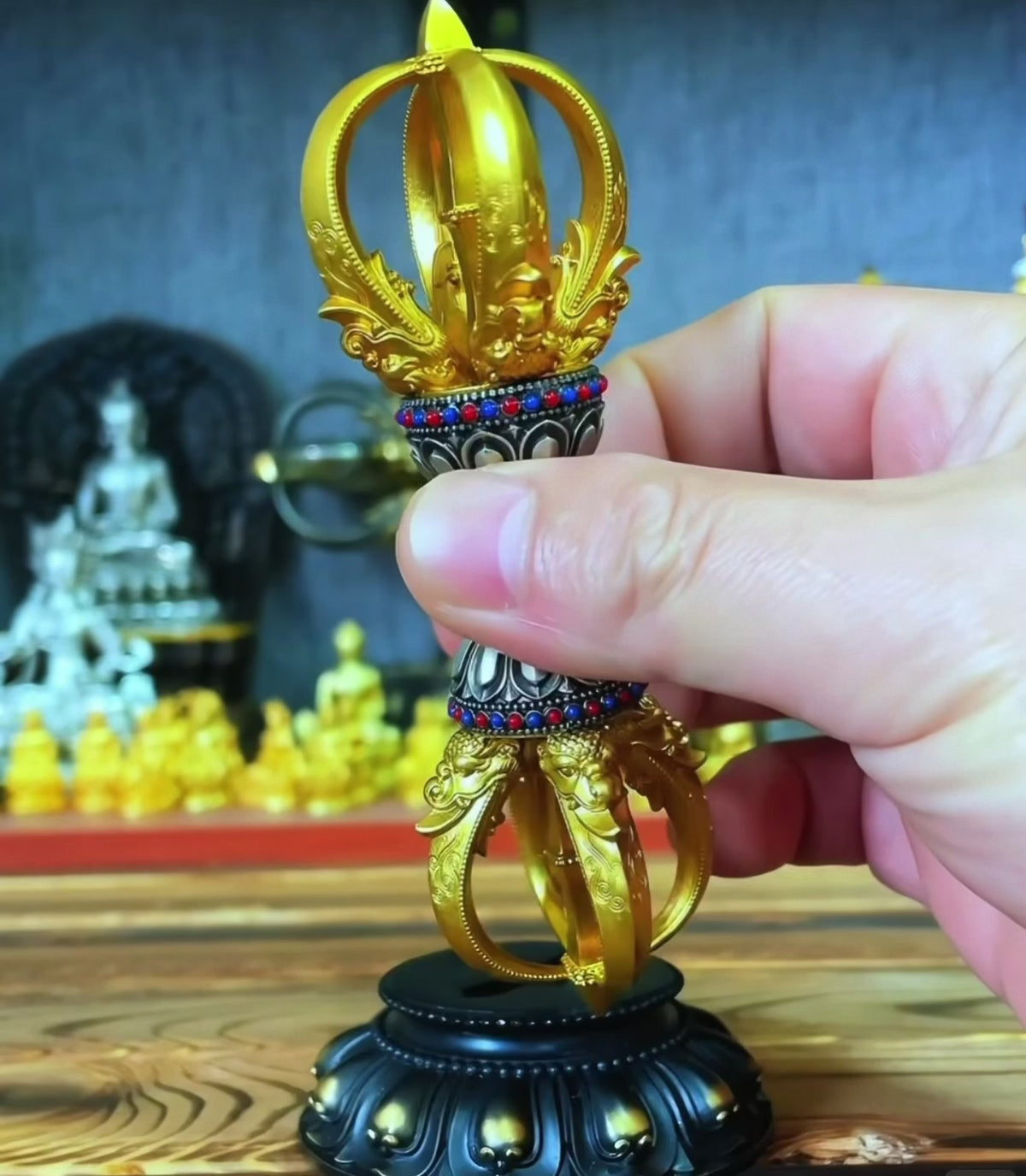 Load video: Handcrafted Vajra Nepalese Dorje Brass Handmade Tibetan Style gift Tibetan Sacred Buddhist Ritual