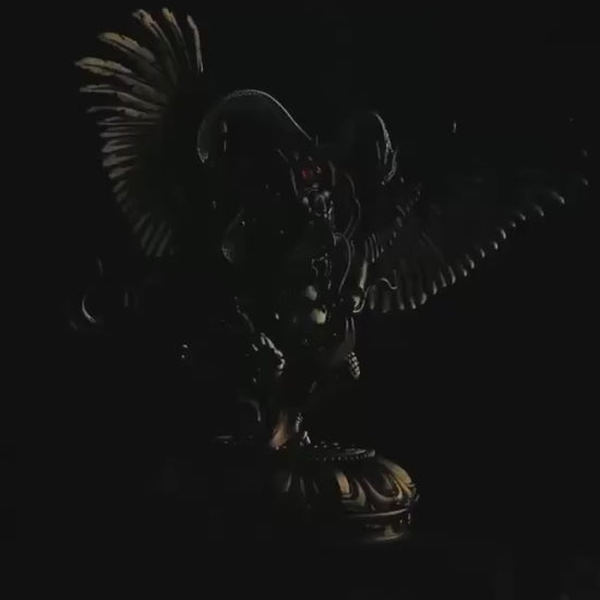 Tibetan Garuda Statue Incense Burner - Mythical Bird Brazen Sculpture, Three-Tone Copper Decor, Spiritual Desk Ornament