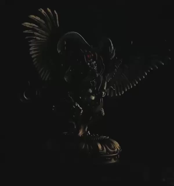 Tibetan Garuda Statue Incense Burner - Mythical Bird Brazen Sculpture, Three-Tone Copper Decor, Spiritual Desk Ornament
