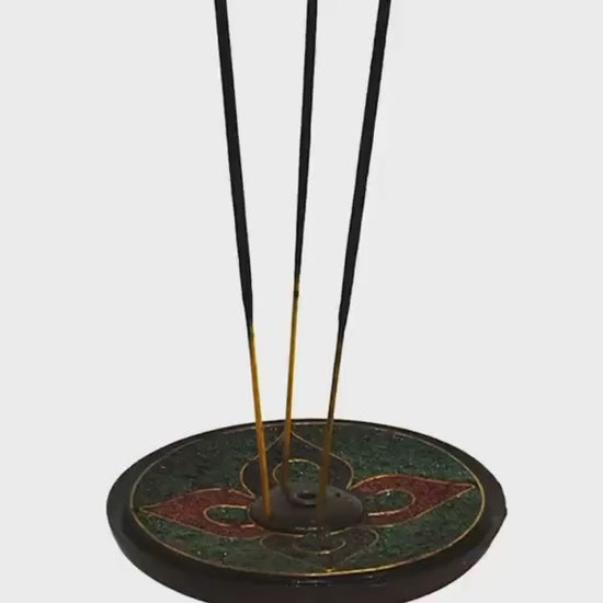 Handcrafted Nepalese Incense Holder | Large 9.2cm Base | 5mm Thick Incense Burner | Tibetan Incense Stand