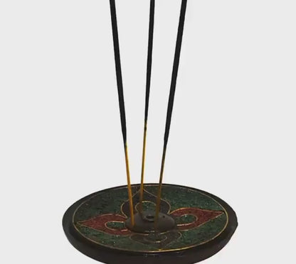 Handcrafted Nepalese Incense Holder | Large 9.2cm Base | 5mm Thick Incense Burner | Tibetan Incense Stand