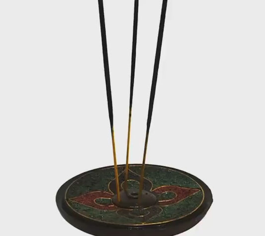 Handcrafted Nepalese Incense Holder | Large 9.2cm Base | 5mm Thick Incense Burner | Tibetan Incense Stand